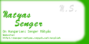 matyas senger business card